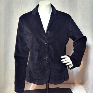Eddie Bauer Elegant Black Velvety Women's Blazer T14 Vintage